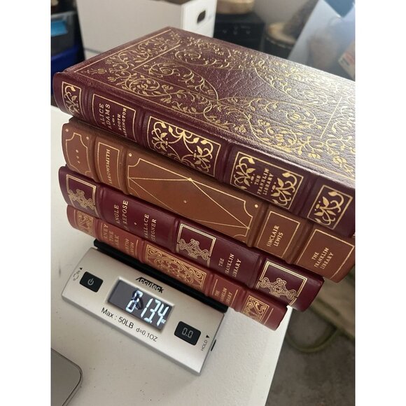 Lot Of 4 Franklin Library Full Leather Books Vintage Decor Collectible Hardcover - Picture 5 of 6